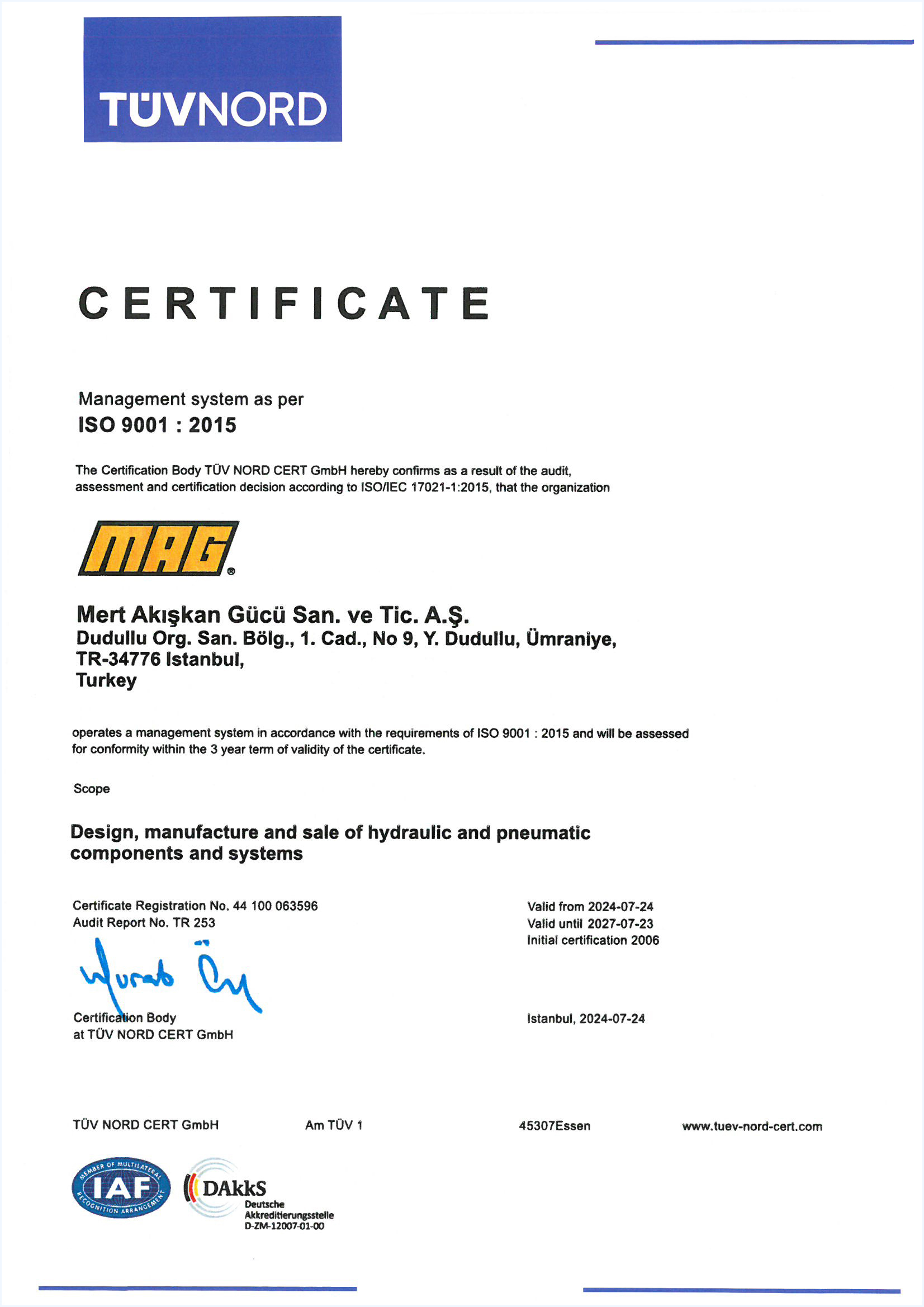 ISO 9001 CERTIFICATE